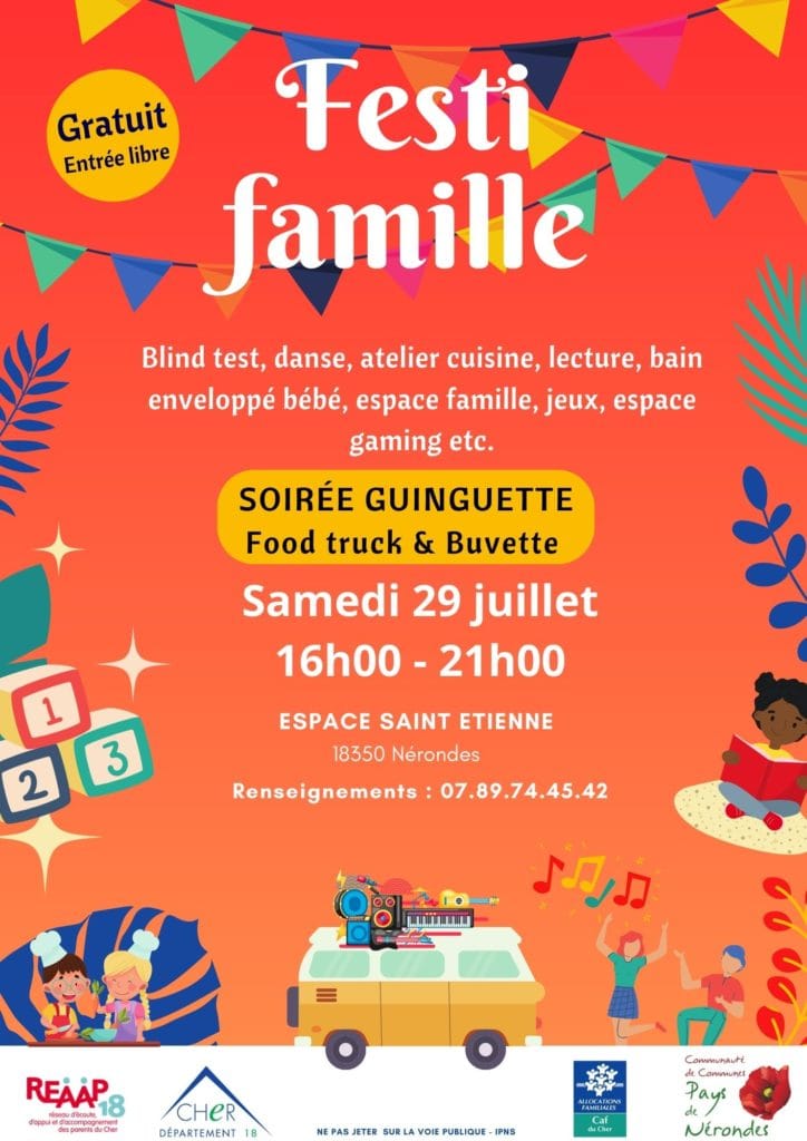 Affiche 1er Festi Famille de la CDC du Pays de Nérondes