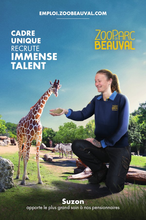 affiche de recrutement au zoo de beauval - Suzon soigneur