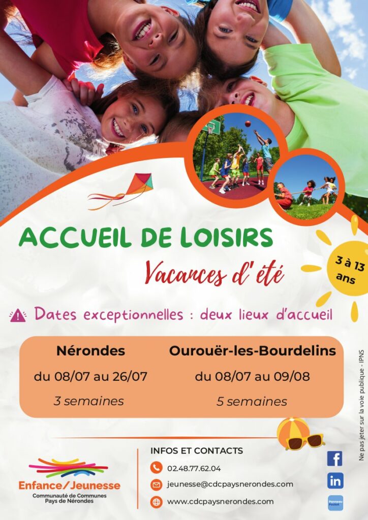 affiche accueil de loisirs pendant les vacances d'été 