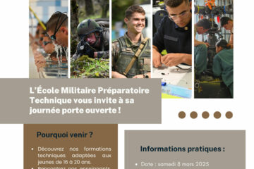 affiche journée portes ouvertes de l'école militaire préparatoire technique de Boureges le 8 mars 2025