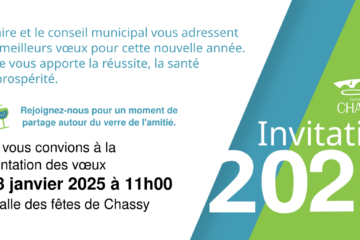 Flyer d'invitation aux vœux 2025 de Chassy