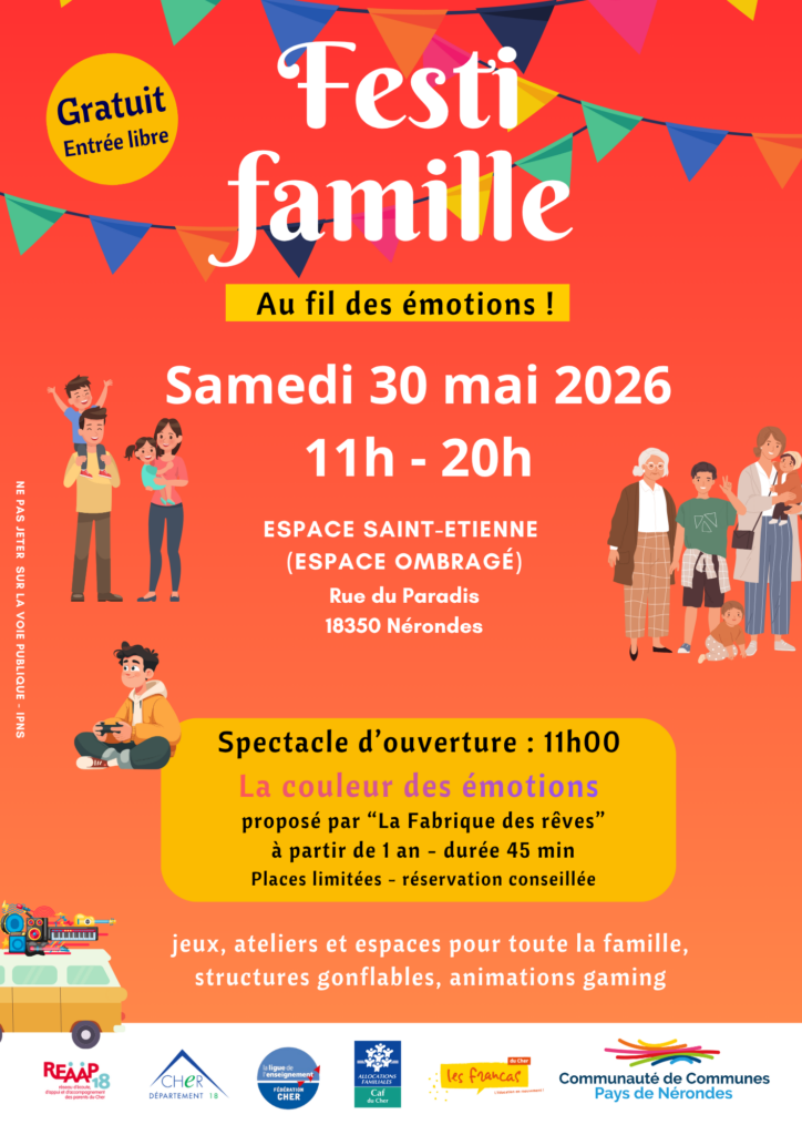 affiche du festi-famille 2026 à Nérondes
