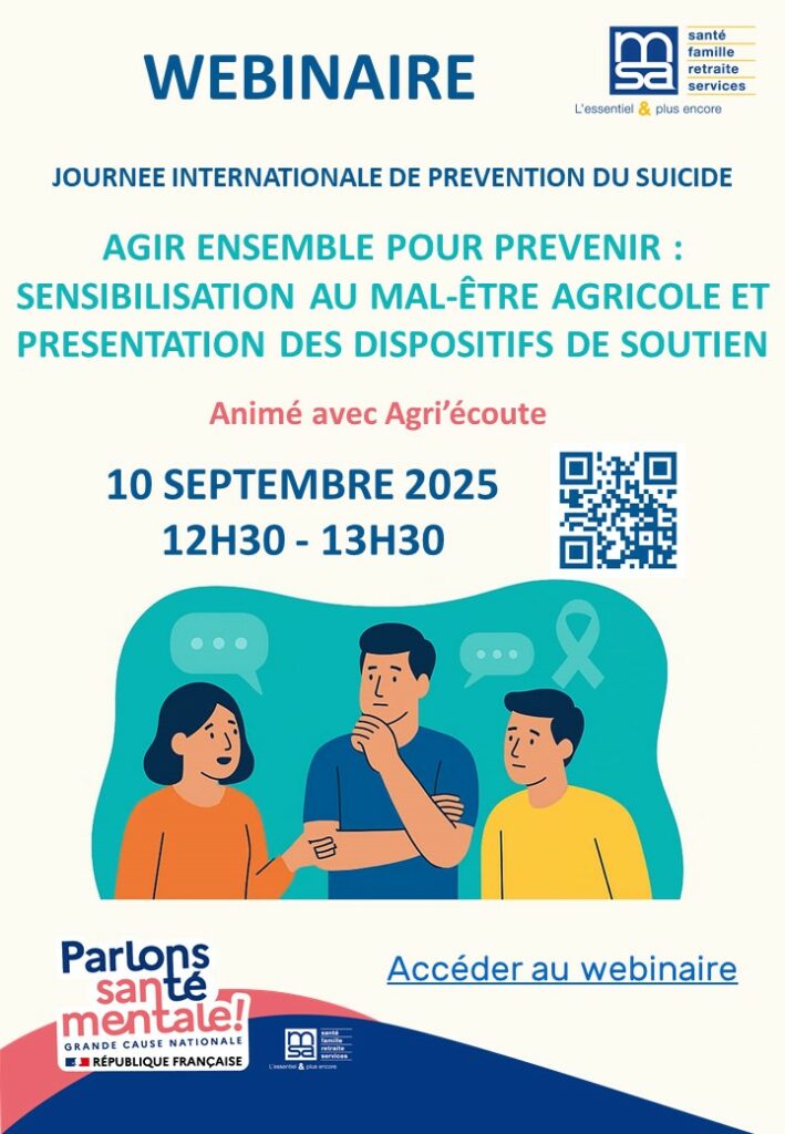 affiche webinaire sur la prévention du suicide