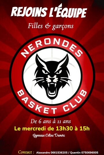 affiche rejoins l'équipe du Nérondes basket club
