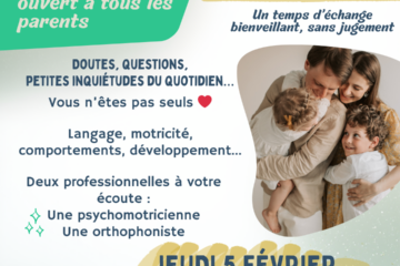 affiche atelier pour les parents d'enfants de 2-3ans.