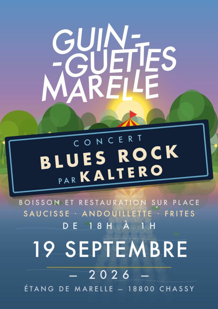 affiche guinguettes Marelle concert Blues Rock avec Kaltero